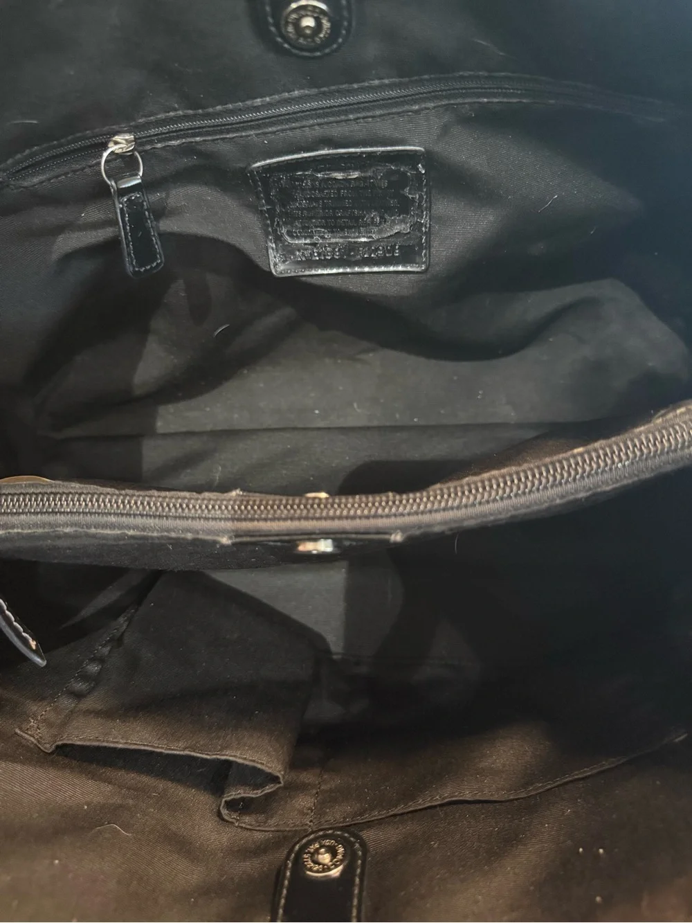 Coach Gray and Black Signature Stripe Tote